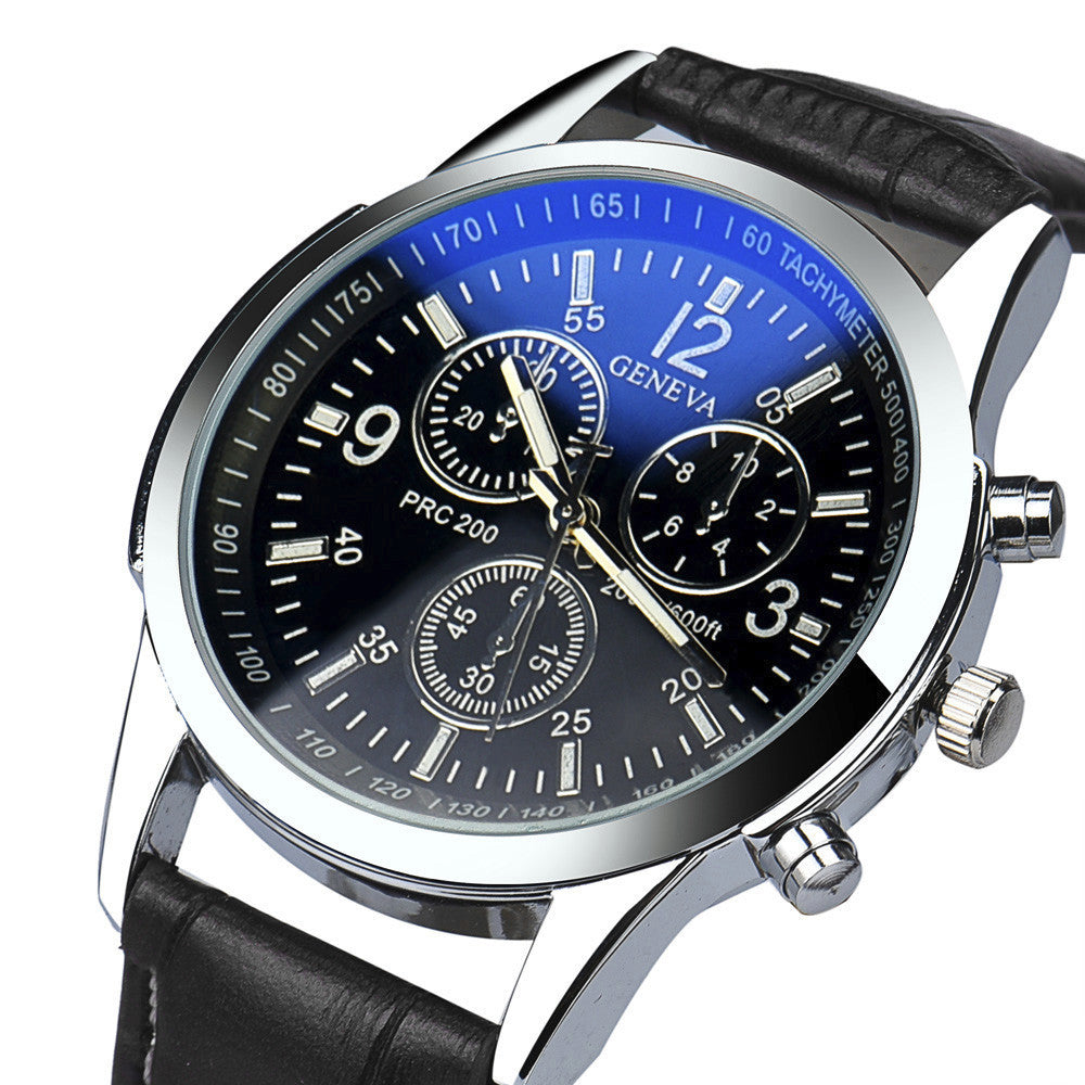 Geneva Quality Brand Watch Men Watches Male Clock Leather Strap Quartz Watch Wrist Calendar Date Quartz-watch