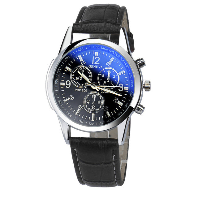 Geneva Quality Brand Watch Men Watches Male Clock Leather Strap Quartz Watch Wrist Calendar Date Quartz-watch