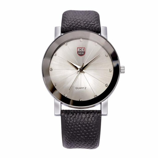 Men's Luxury Stainless Steel Leather Designer Quartz Wrist Watch