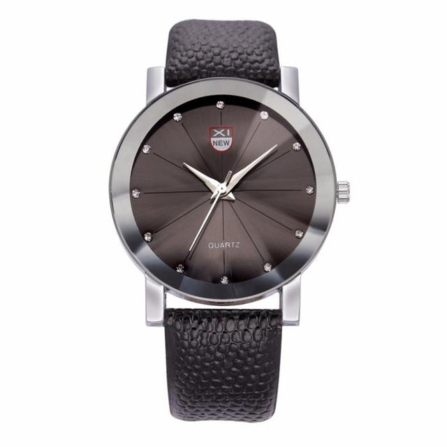 Men's Luxury Stainless Steel Leather Designer Quartz Wrist Watch