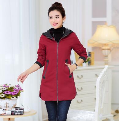 New Autunm Winter Women Trench Coat Slim Fashion Plus Size 5xl Medium-long Windbreaker Patchwork OL Hooded Outwear