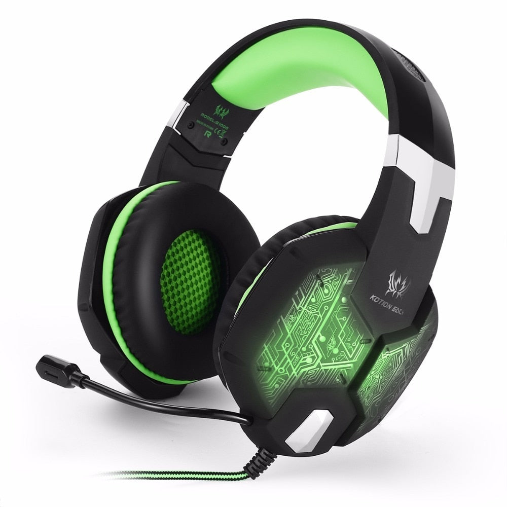Game Headset headphones LED light with microphone
