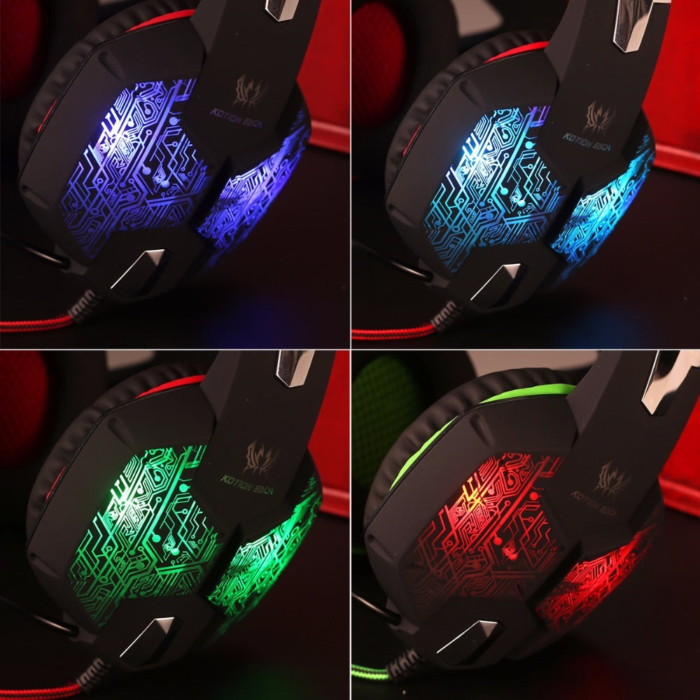 Game Headset headphones LED light with microphone