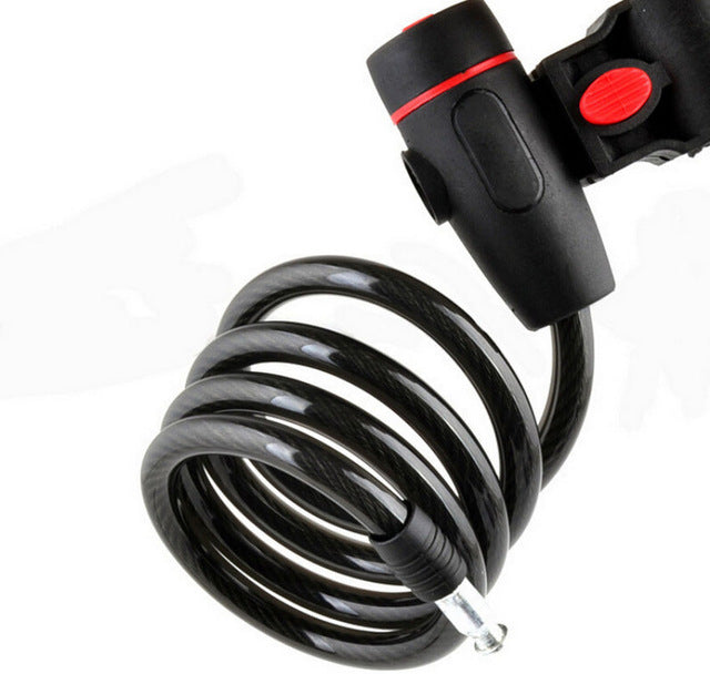 Universal Stainless Steel Anti-Theft Coil Bike Lock with 2 Keys