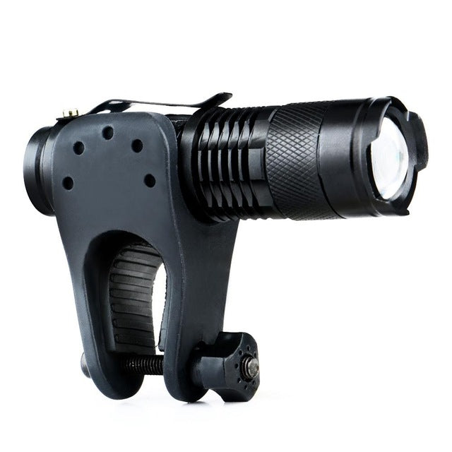 Portable Focus Adjust High Power LED Flashlight with Clip-On Holder