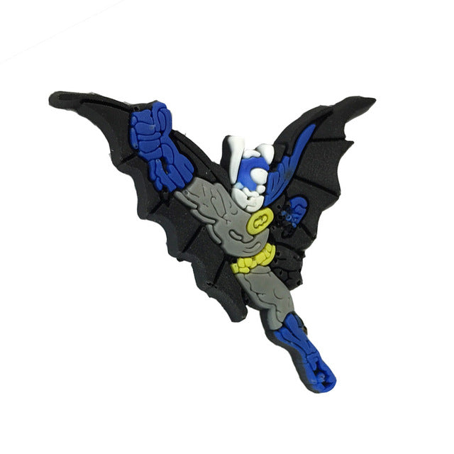 Novelty 1pc Batman PVC Shoe Charms Shoe accessories Shoe decoration Shoe Buckles Accessories Fit Kids Band Bracelets Croc JIBZ