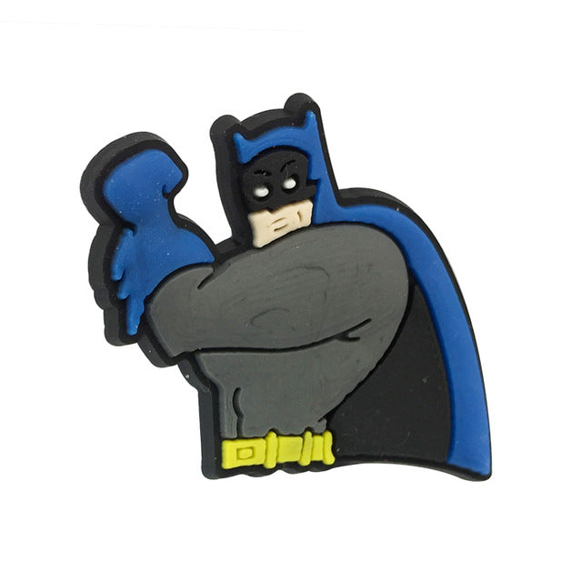 Novelty 1pc Batman PVC Shoe Charms Shoe accessories Shoe decoration Shoe Buckles Accessories Fit Kids Band Bracelets Croc JIBZ