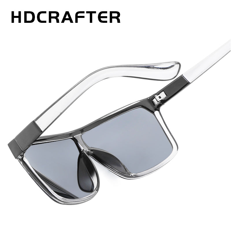 HDCRAFTER Luxury Square Shield  Men Sunglasses Driving Male Brand Sun Glasses For Men Cool Shades Mirror lens Oculos