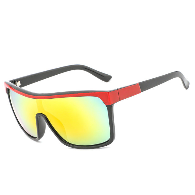 HDCRAFTER Luxury Square Shield  Men Sunglasses Driving Male Brand Sun Glasses For Men Cool Shades Mirror lens Oculos