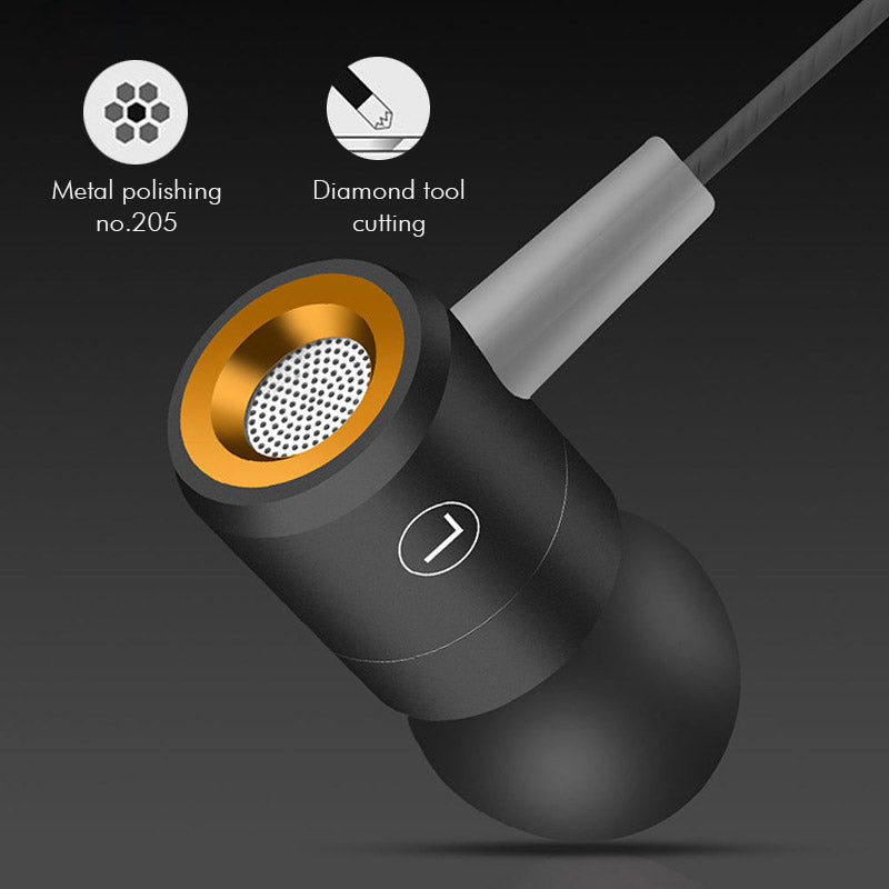 Wired In-Ear Noise Cancelling Sweatproof Fitness Earphones with Mic