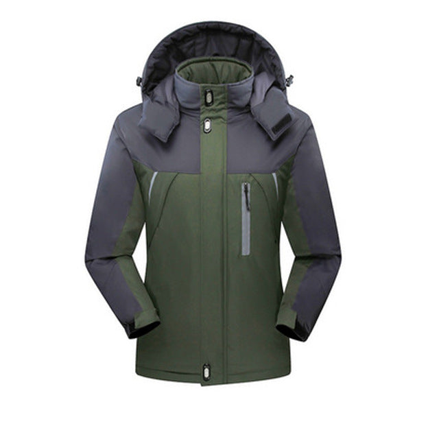 New Men Thicken outwear super warm Coat Winter Climb Mountain Jacket Hooded male Parkas Windproof plus size jackets