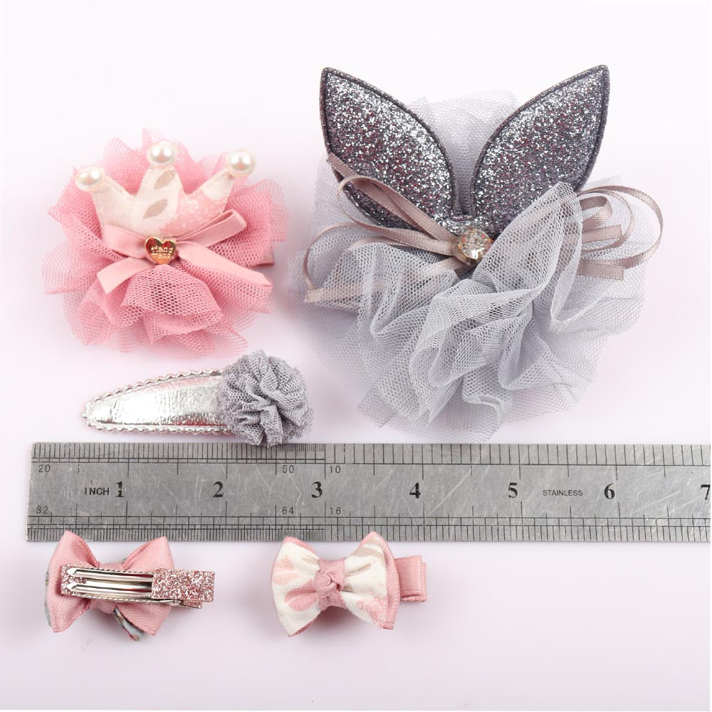 Girls' Lace Cotton Hair Bow Set