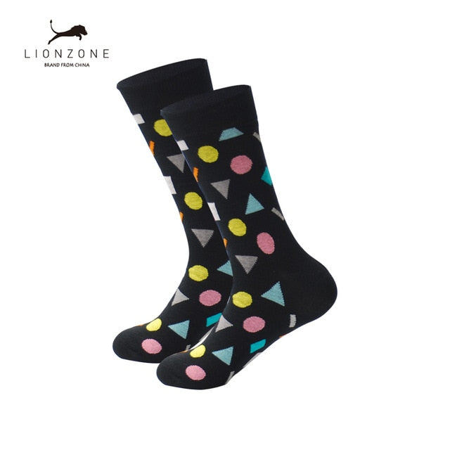 Brand Quality Mens Happy Socks 27Colors Striped Plaid Diamond Cherry Socks Men Combed Cotton Calcetines Largos Hombre