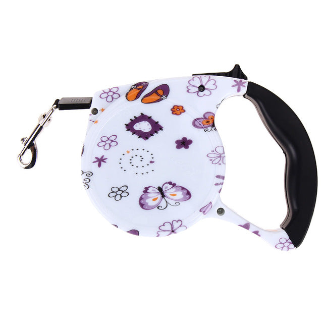 5M Retractable Dog Leash Floral Print Automatic Lead Walking Leash for Dogs Small Medium Pets Dog Products