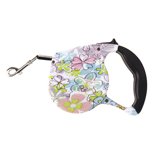 5M Retractable Dog Leash Floral Print Automatic Lead Walking Leash for Dogs Small Medium Pets Dog Products