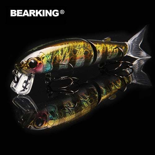 Bearking 2016good fishing lure minnow quality professional bait 11.3cm 13.7g swim bait jointed bait equipped black or white hook