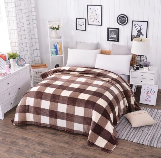 Home Textile Fleece Plaid Bed Comforter