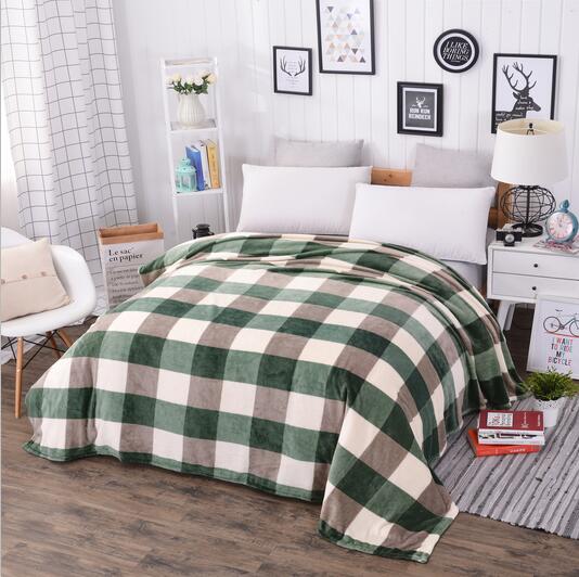 Home Textile Fleece Plaid Bed Comforter