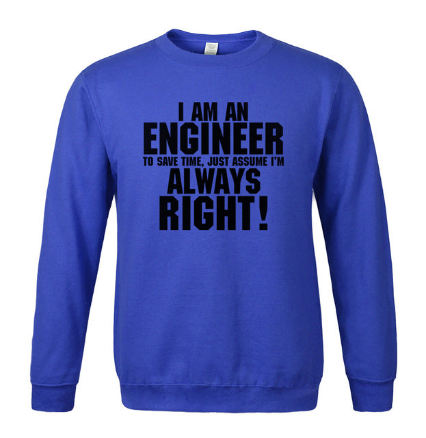 for adult spring winter men sweatshirt I'm An Engineer print men hoodies hip hop tracksuit Engineer hoodie brand-clothing