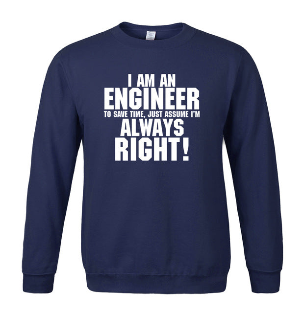 for adult spring winter men sweatshirt I'm An Engineer print men hoodies hip hop tracksuit Engineer hoodie brand-clothing