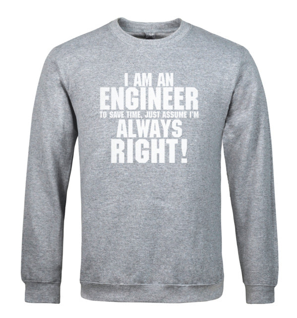 for adult spring winter men sweatshirt I'm An Engineer print men hoodies hip hop tracksuit Engineer hoodie brand-clothing