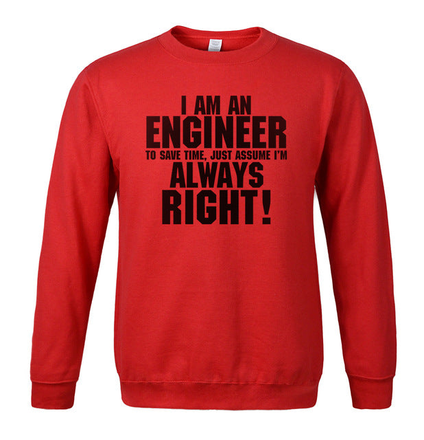 for adult spring winter men sweatshirt I'm An Engineer print men hoodies hip hop tracksuit Engineer hoodie brand-clothing