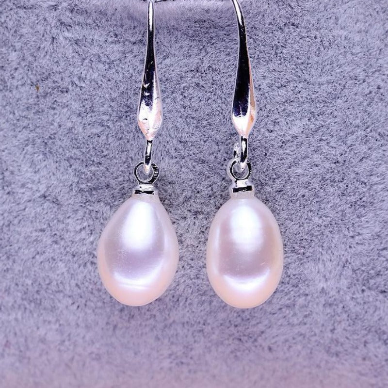 Fashion Freshwater Dangle Pearl Earrings Natural Pearl Dangle Earrings Drop Shape Jewelry Wedding Gift Earrings For Women