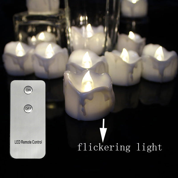 12 Piece: Wireless Decorative Flickering Candles with Remote Control
