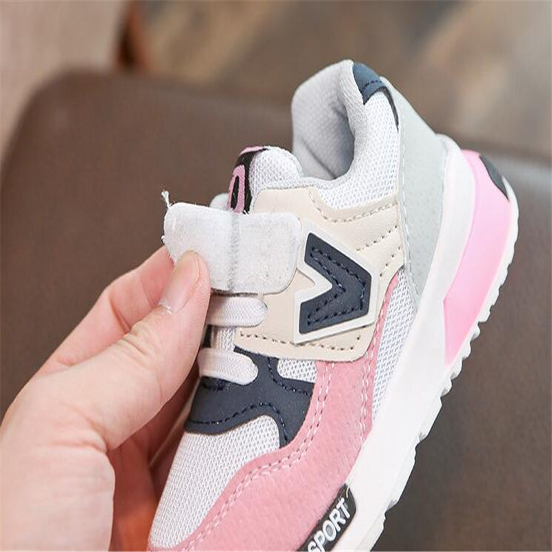 MHYONS Kids Shoes for Baby Boys Girls Children's Casual Sneakers Air Mesh Breathable Soft Running Sports Shoes Pink Gray