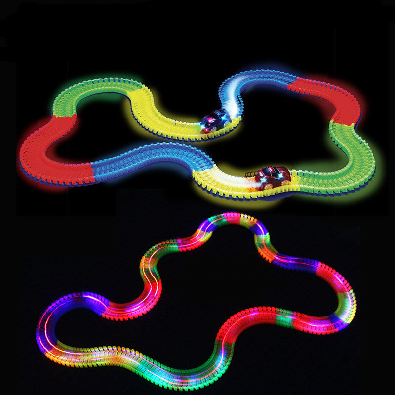 360 pcs magic Glowing Race Car Twister Track