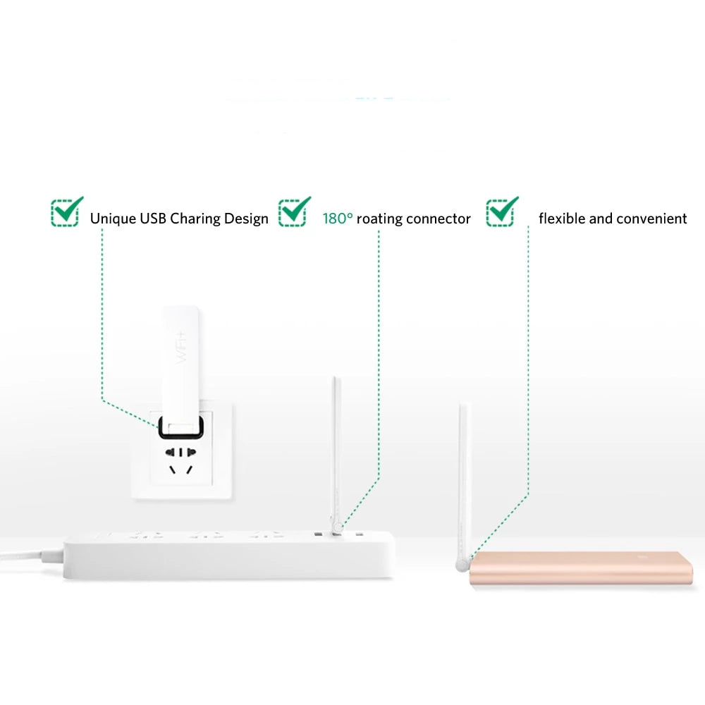 Universal Wireless Wifi Amplifier 2 Repeater 300Mbps Signal Amplifier Antenna