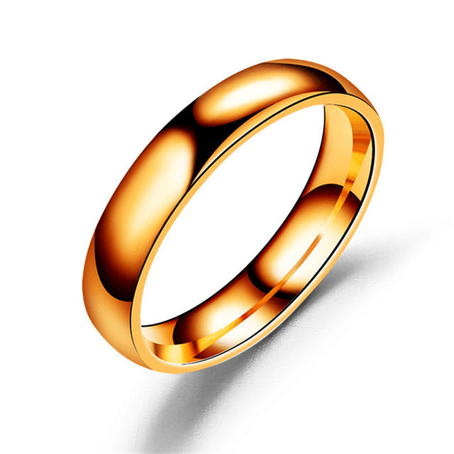 ZORCVENS stainless steel men ring 4mm black & silver & gold-color rings for women men jewelry