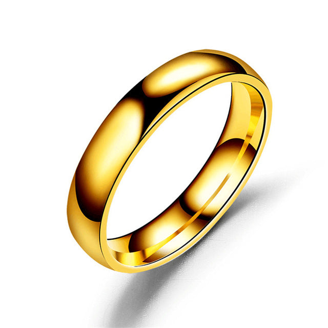 ZORCVENS stainless steel men ring 4mm black & silver & gold-color rings for women men jewelry