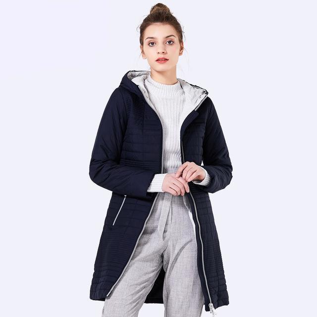 Women's Long Cotton Padded Hooded Parka