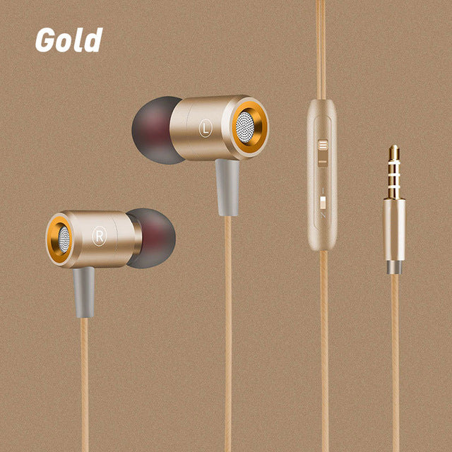 Wired In-Ear Noise Cancelling Sweatproof Fitness Earphones with Mic