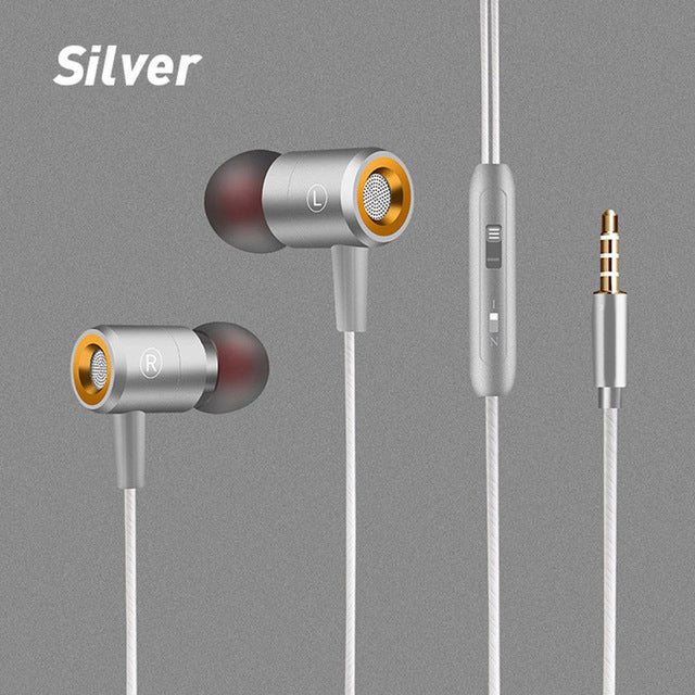 Wired In-Ear Noise Cancelling Sweatproof Fitness Earphones with Mic