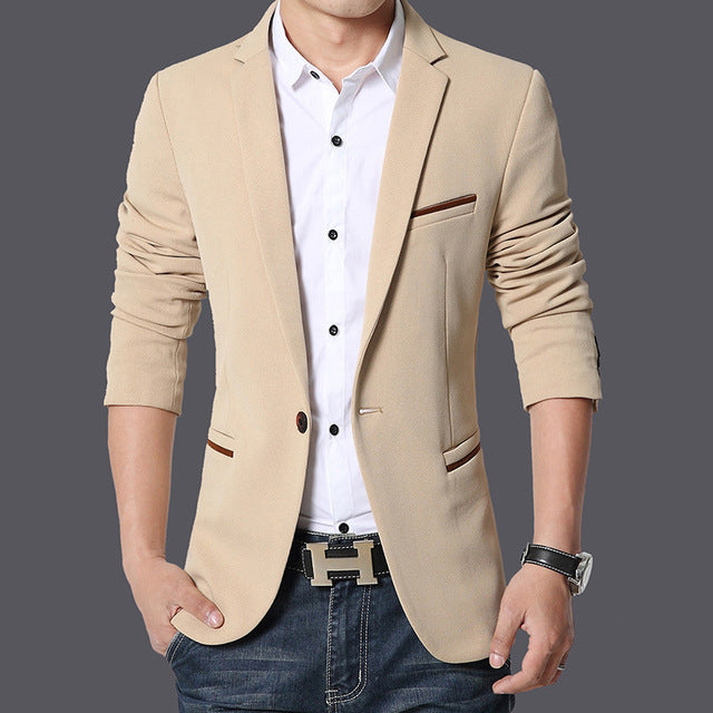 New Brand Men Blazer Casual Suits Slim Fit Suit Jacket Men Pure Cotton Costume Homme Terno Masculin Blazers Plus Size M-6XL