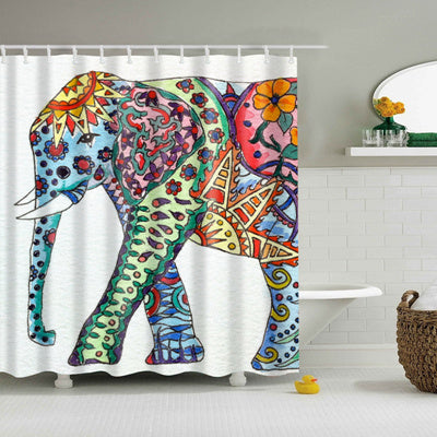 New Colorful Eco-friendly Cat Elephant Egyptian Maya Butterfly Bird Polyester High Quality Washable Bath Decor Shower Curtains