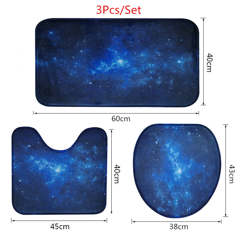 3 Pieces Honlaker Blue Nebula Toilet Seat Cover Set