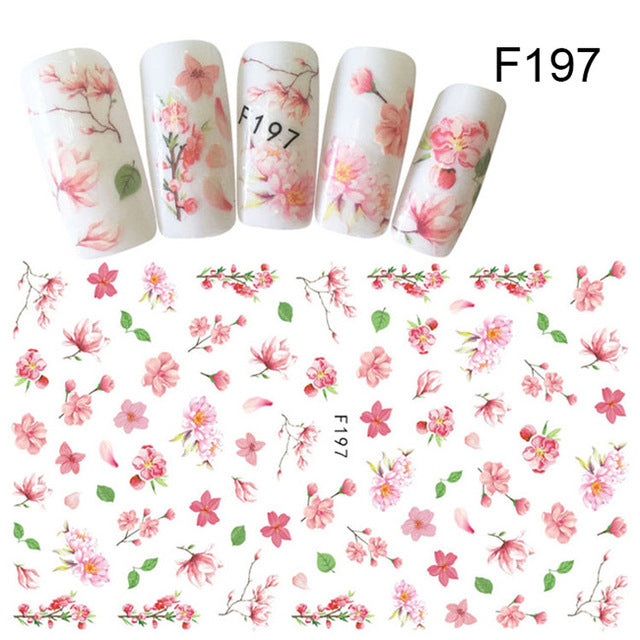 Lavender Flower Water Decals Nail Sticker Purple Blooming Flower Nail Art Decals Nail Art Transfer Sticker Water Slide 1 Sheet