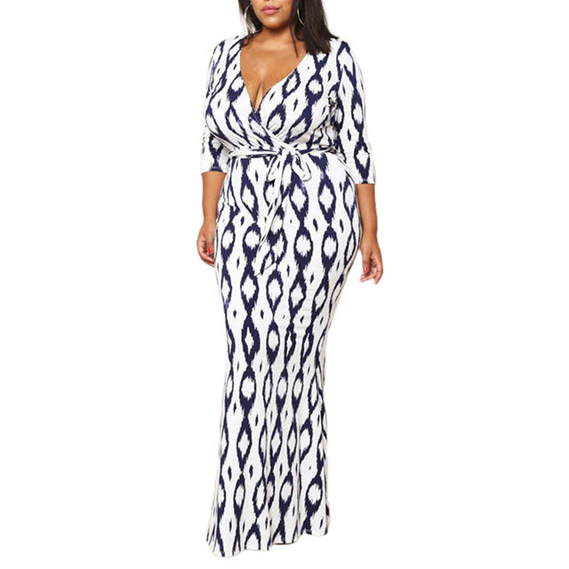 Spring boho Striped Plus Size Maxi Dress Long 5XL 6XL Big Size women clothing New   Large Size sashes Dress Robe Vestido