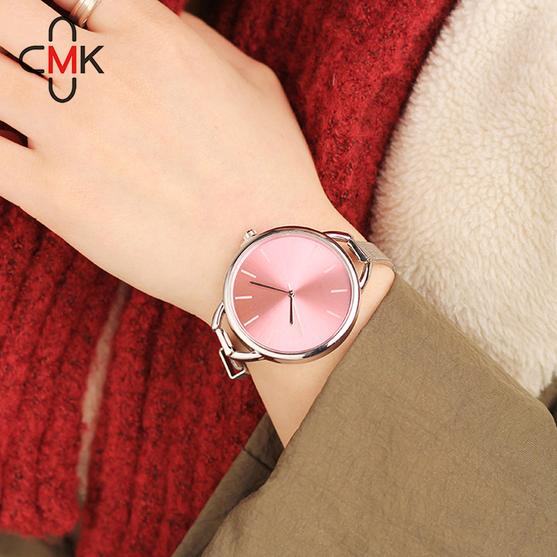 CMK Luxury European Style Ladies Watches Stainless Steel Elegant Big Dial Women Watch Casual Dress Female wristwatch clock