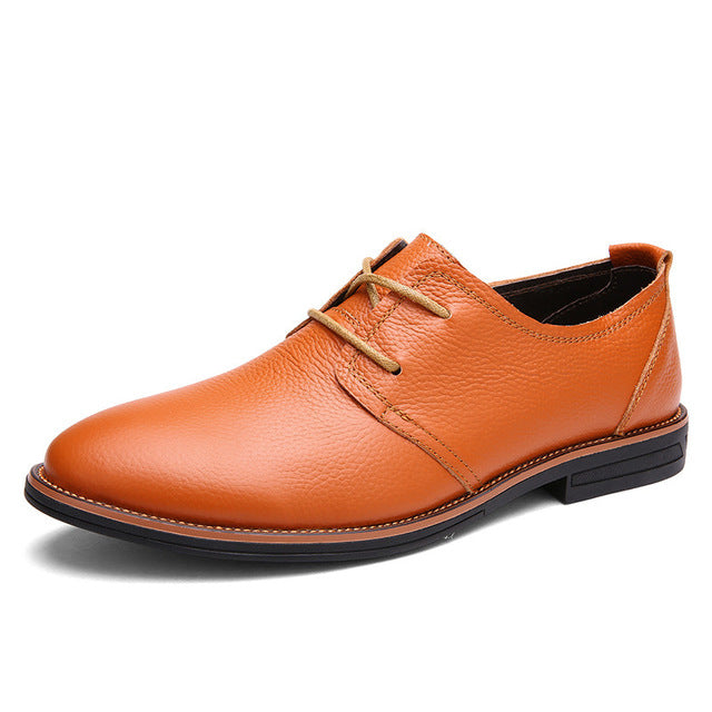 VANCAT Men Dress Shoes Genuine Leather New Men's Oxford Shoes Leather Derby Shoe Lace-up Pointed Toe Business Men Shoes