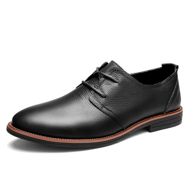 VANCAT Men Dress Shoes Genuine Leather New Men's Oxford Shoes Leather Derby Shoe Lace-up Pointed Toe Business Men Shoes