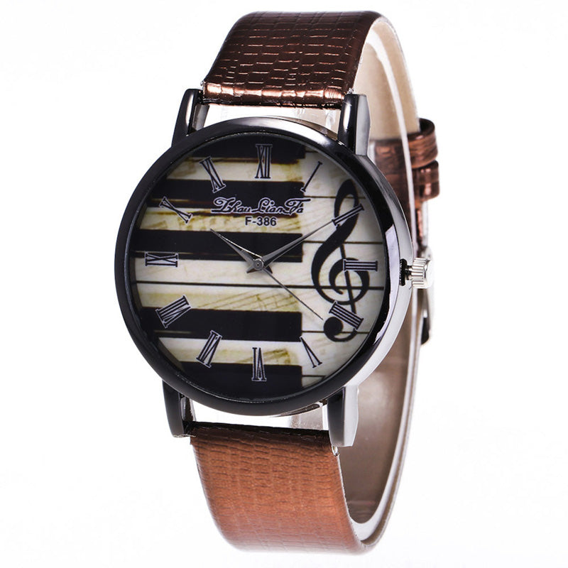 New Relogio Feminino Sale Piano Musical Notation Retro Casual Quartz Watch Female PU Leather Women Watches Relojes Mujer