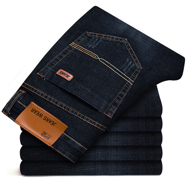 Brother Wang Brand   New Men's Fashion Jeans Business Casual Stretch Slim Jeans Classic Trousers Denim Pants Male 101