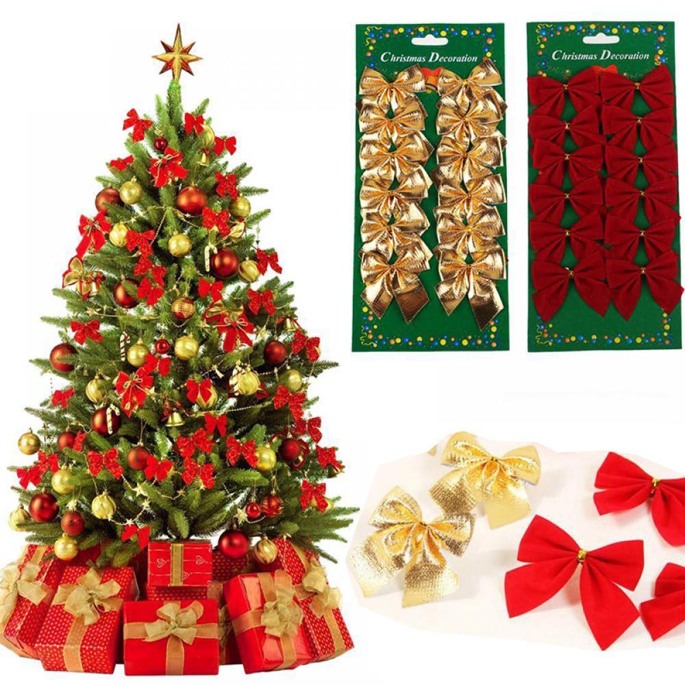 12 Pack: Christmas Holiday Bow Decoration