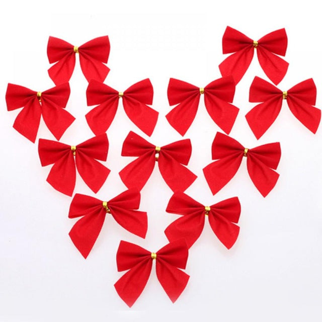 12 Pack: Christmas Holiday Bow Decoration