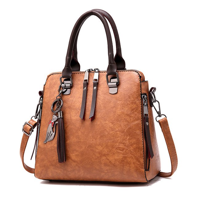 Women's Famous Saffiano Leather Tassel Shoulder Bag