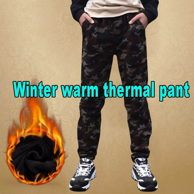 Spring and Winter Warm Boys pants for 100-160cm Boys Camouflage Children Pants Cotton Boy trousers Kids Sweatpants 2 Kinds Pants